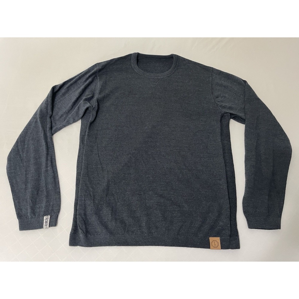 PAKA Mens Sweater XL Blue Royal Alpaca Blend Handmade Pullover Knit Crewneck